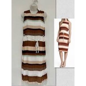 H&M Multicolor Striped Midi Dress size 10